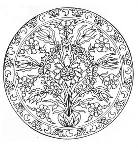 Mandala with a flower in a vase